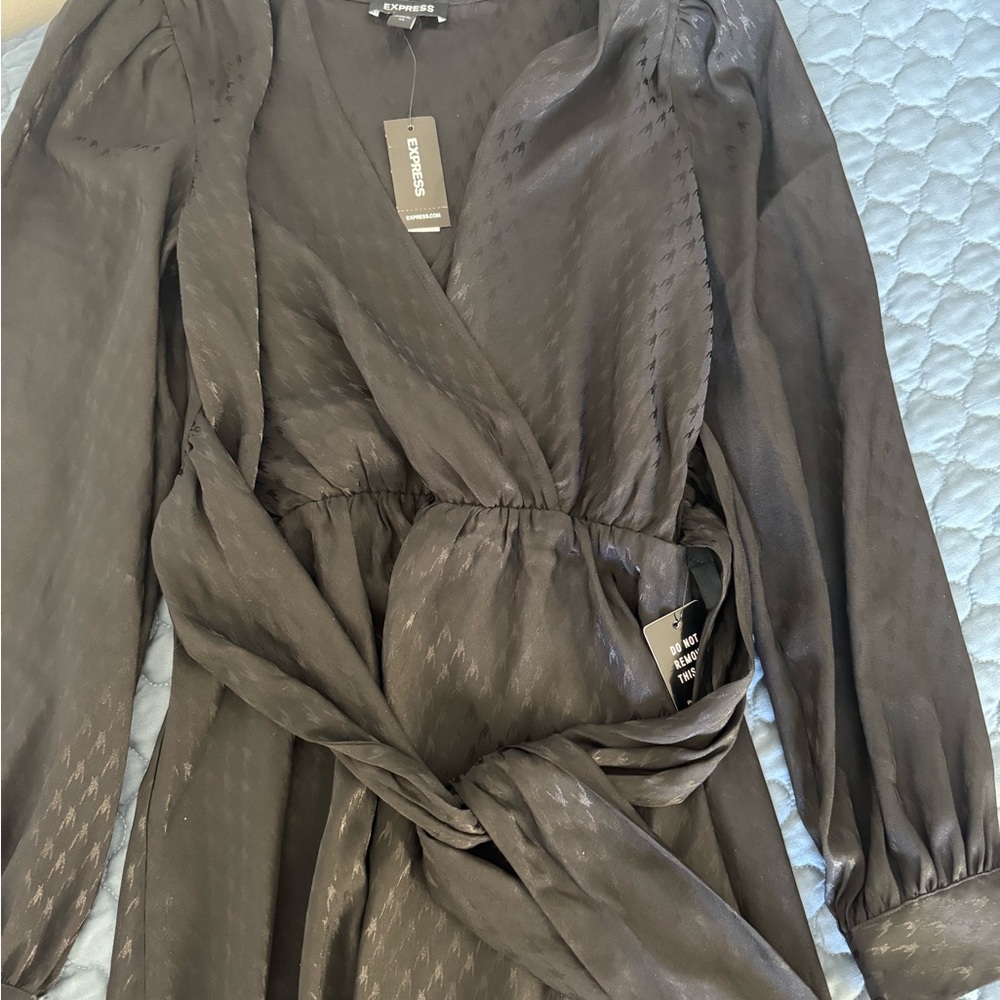 Express Charcoal Long Sleeve Dress